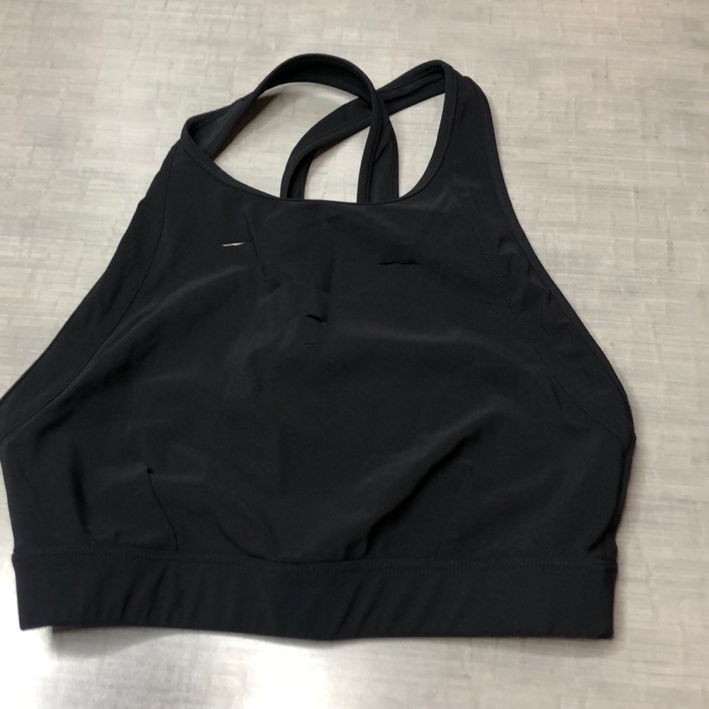 Alo black slit holes Sports Bra